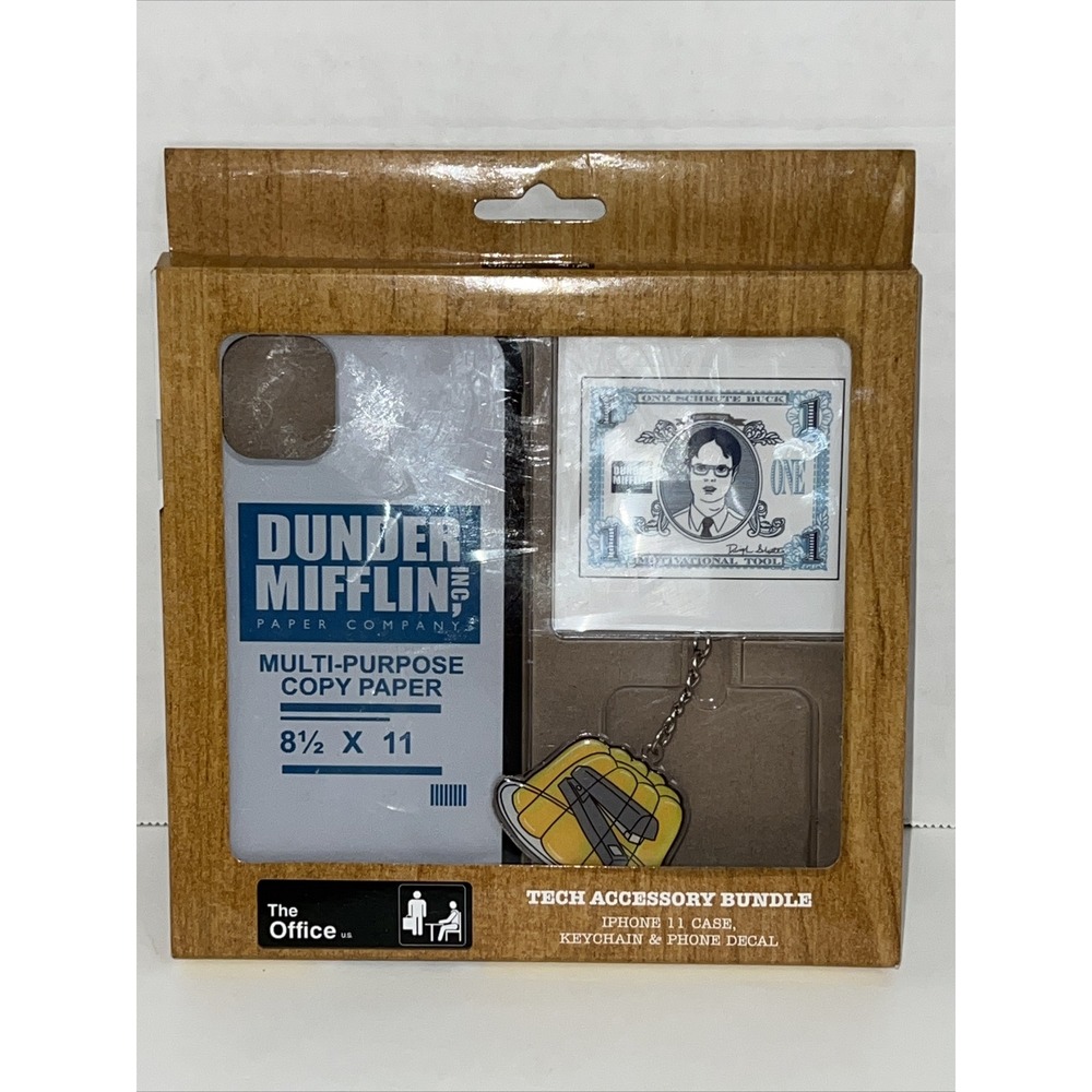 The Office Dunder Mifflin iPhone 11 Case Keychain Decal Tech Accessory Bundle
